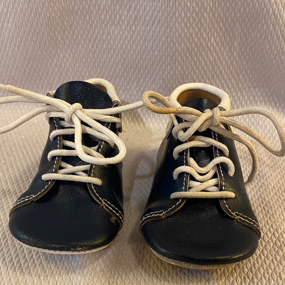 Vintage leather baby booties